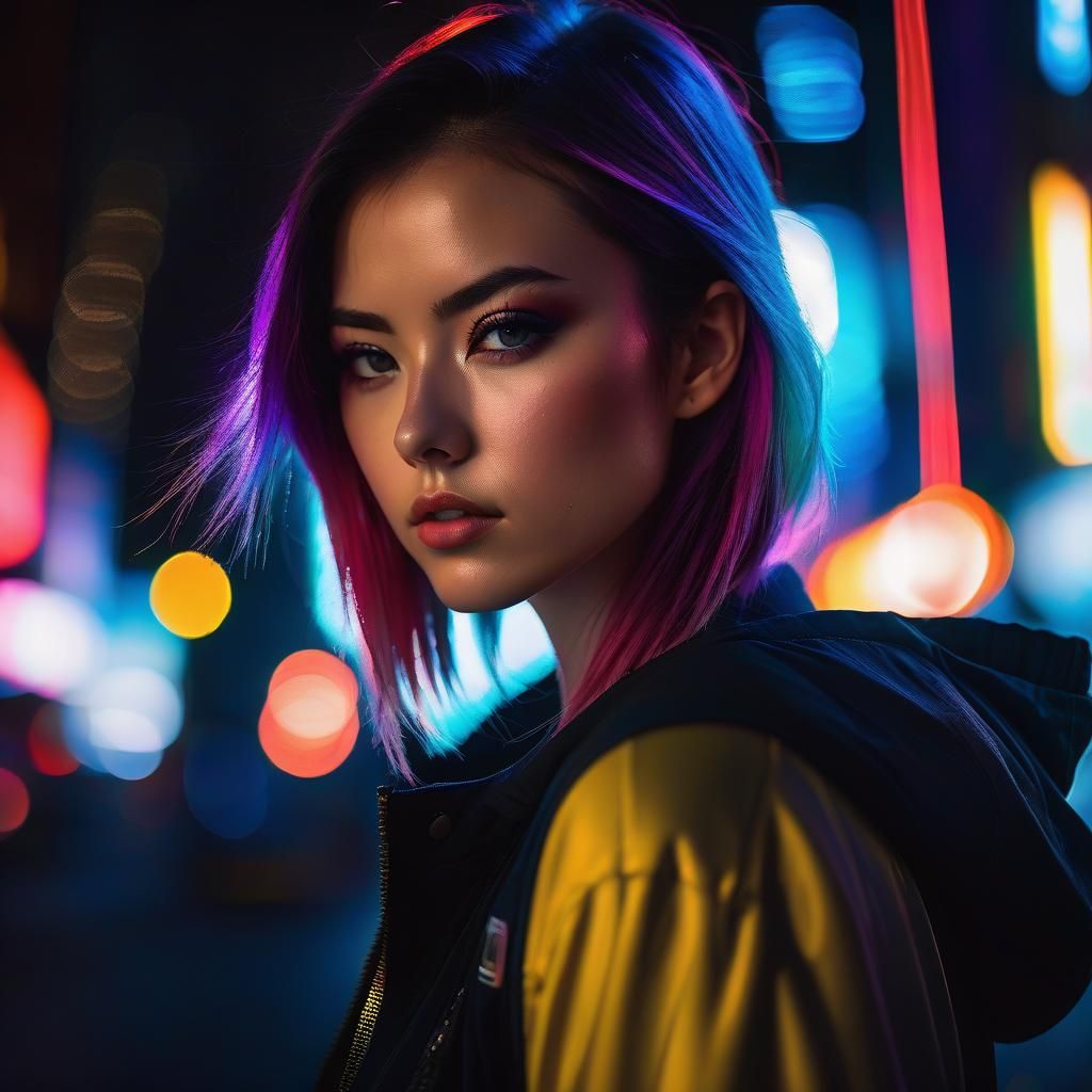 Closeup Photograph of Voluptuous Teen in Dramatic Lighting