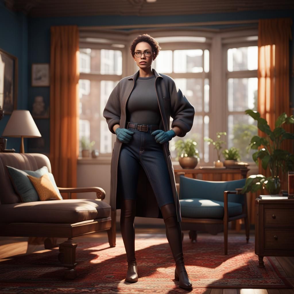 Attractive Psychologist in Detailed Digital Illustration