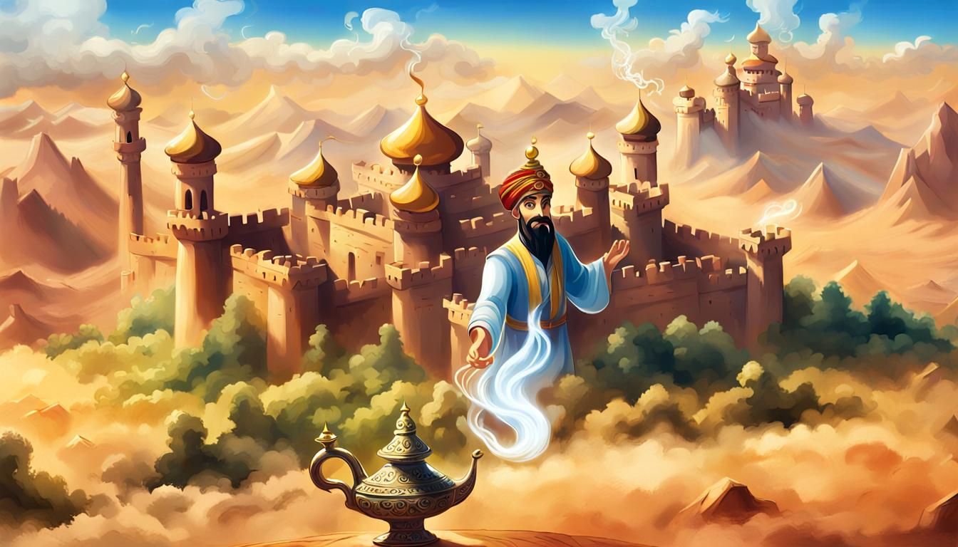 Evil Genie Emerges from Ancient Lamp