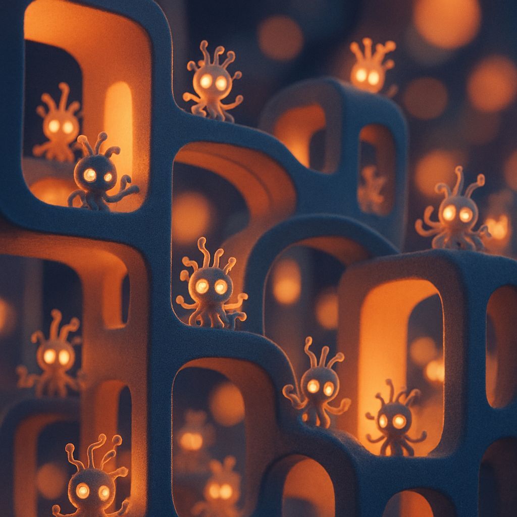 Artitechtural Negativespace Luminodoodleblend Structures wit...