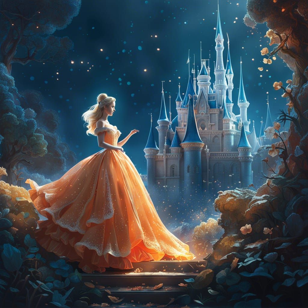 Surreal 3D Render of Cinderella