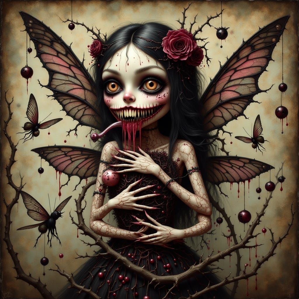 Dark Tooth Fairy Surreal Illustration