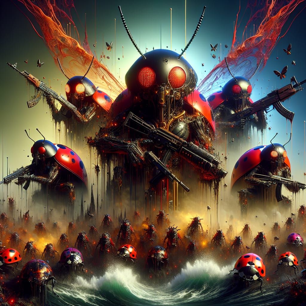 Ladybug World Domination: Hyperrealistic Concept Art