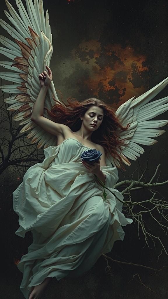 Fallen Angel in Wasteland: Post-Apocalyptic Art