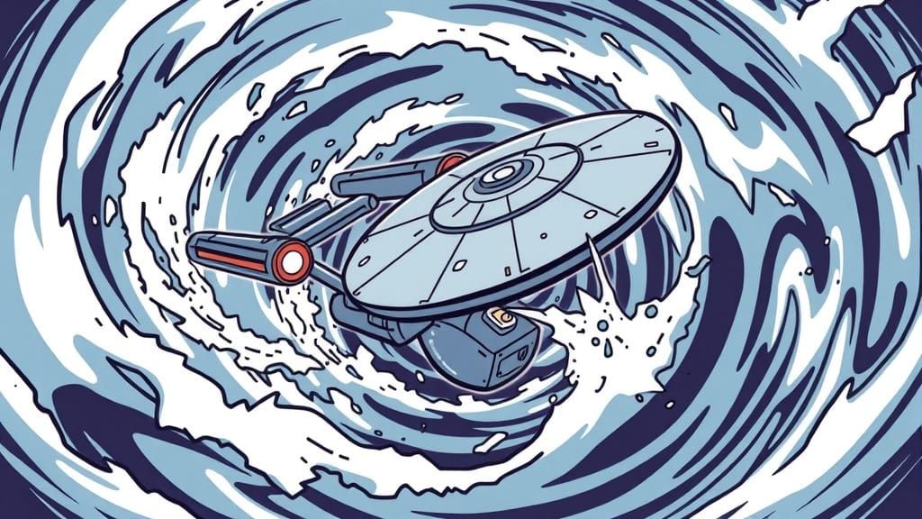 Starship Enterprise in a Turbulent Toilet Bowl Vortex
