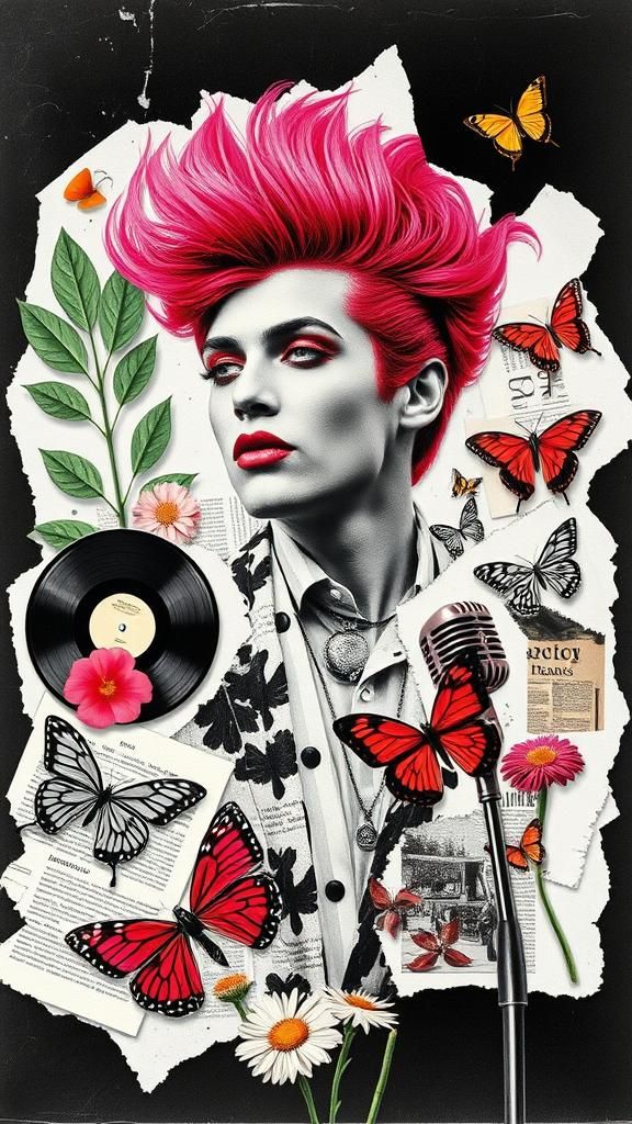 Dada-Inspired Photogram Collage of Stage Persona