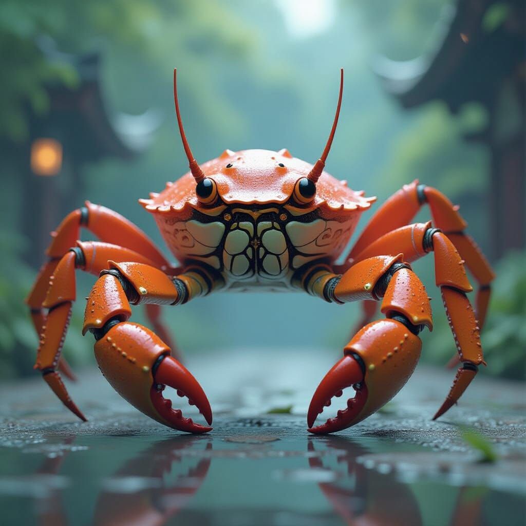 Anime Dragon-Crab Hybrid in 3D