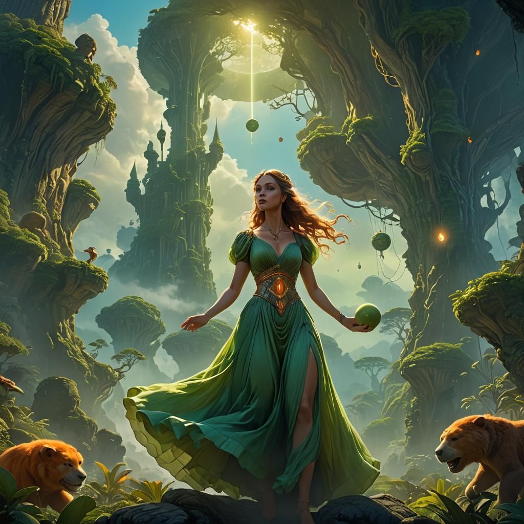 Girl Holding Babykong in Dreamlike Fantasy Art