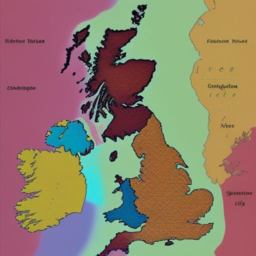 Abstract Map of the United Kingdom