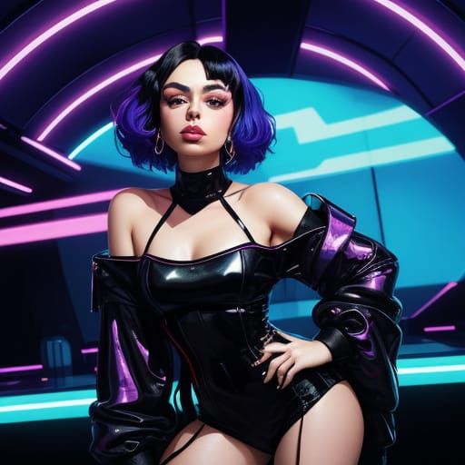 Pop Star in Bold, Edgy Style