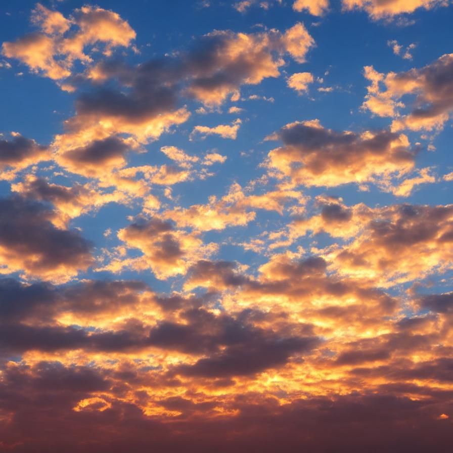Realistic Sunset Sky With Birds and Clouds