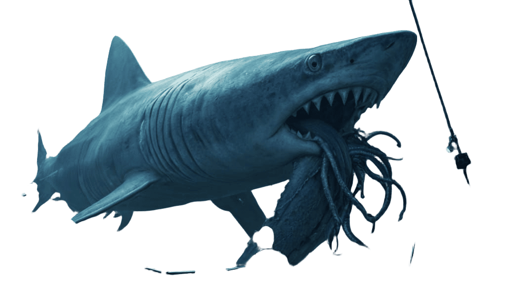 Megalodon Shark Freed from Net in Cinematic Scene