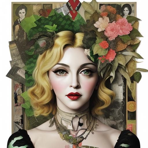 Madonna Collage in Surreal Vintage Glamour Style