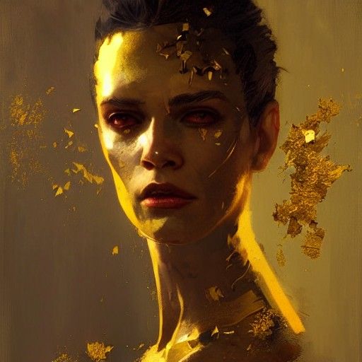 Sinister Gold Leaf: Detailed Dark Art