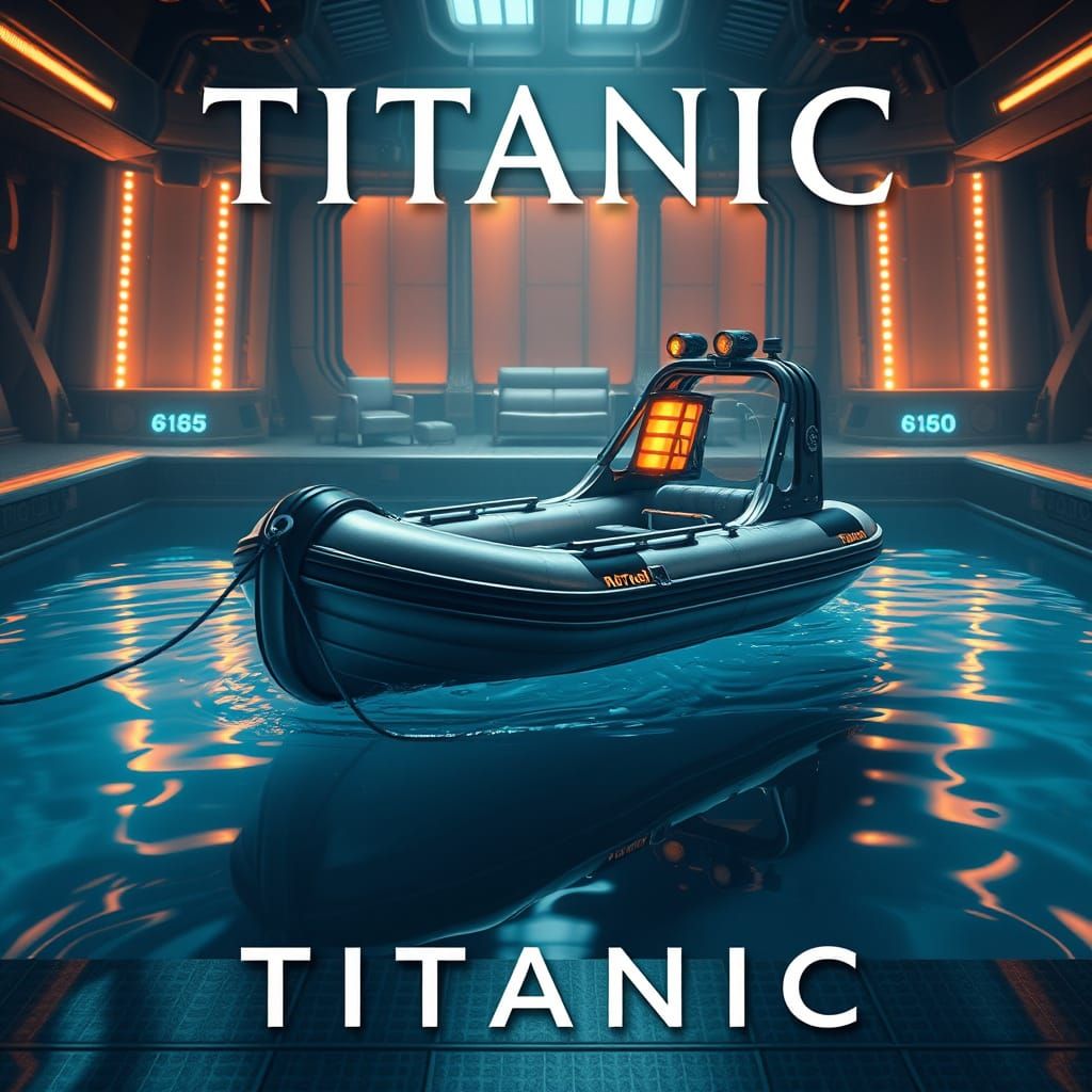 Futuristic Titanic Movie Poster in Sci-Fi Style