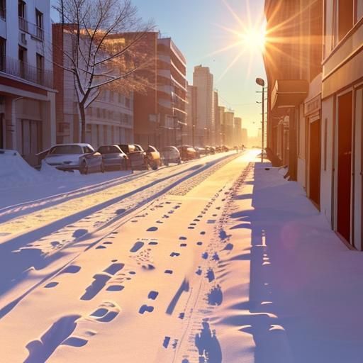 Sunny Winter Morning in a Southern City