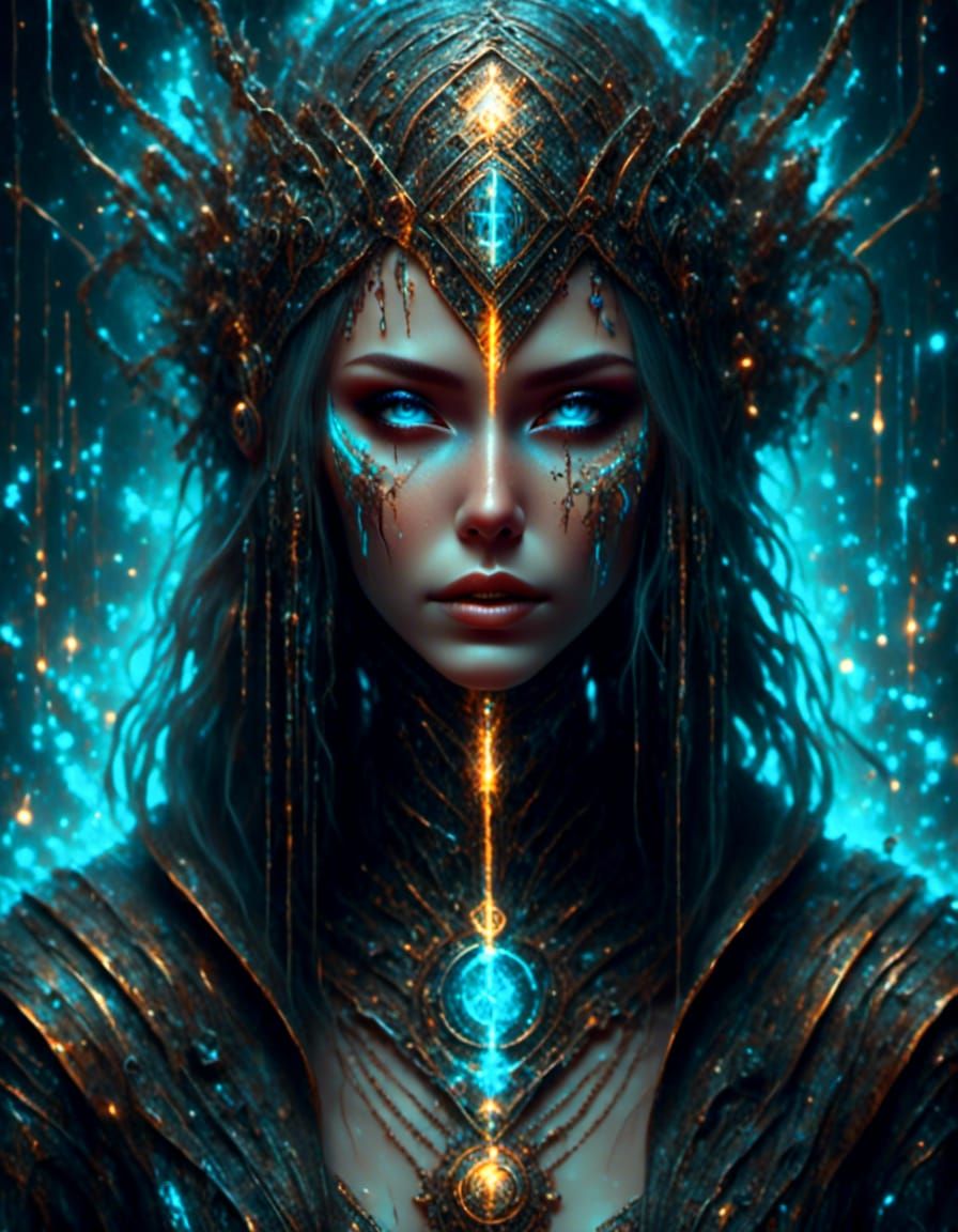 Tarot: The Hermit TRON inspired, face up, 8K resolution Brown, grey with tan, old ragged worn dirty <lora:Glowing Runes:...