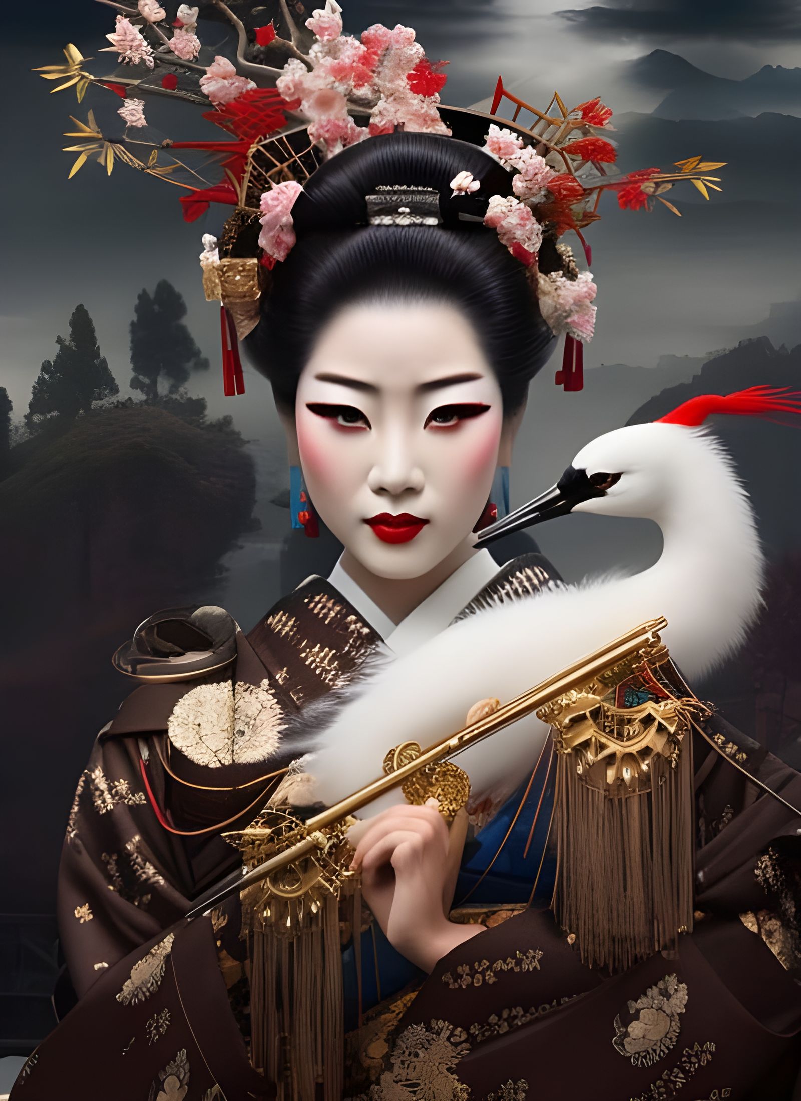 Geisha and Crane