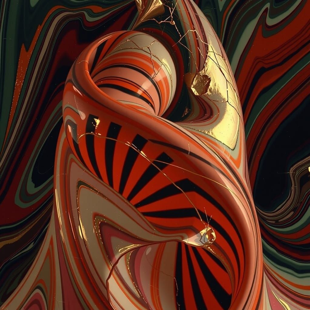 Abstract Gelato Colors Swirling in Bold Geometric Shapes