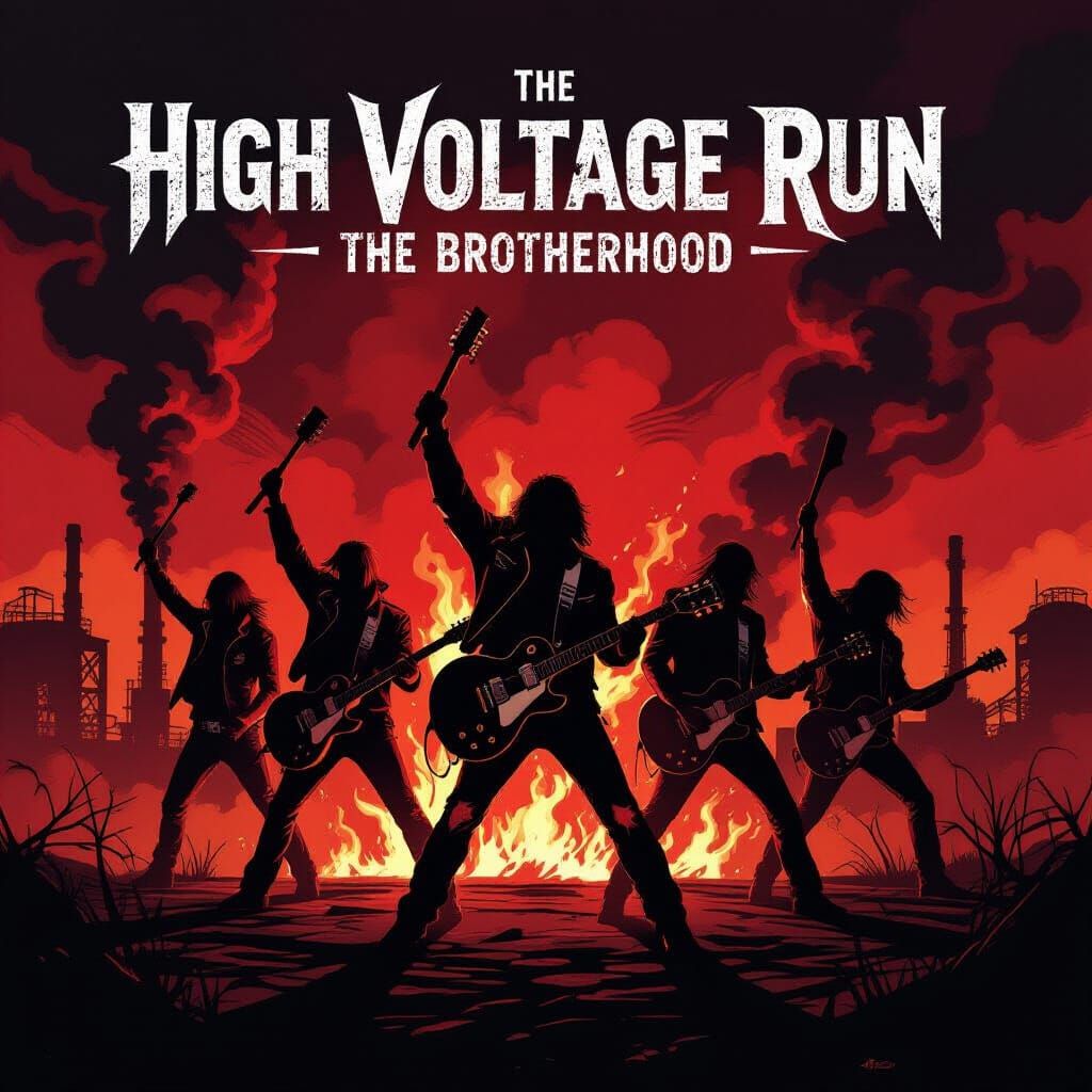 Rebel Uprising in Burning Industrial Landscape