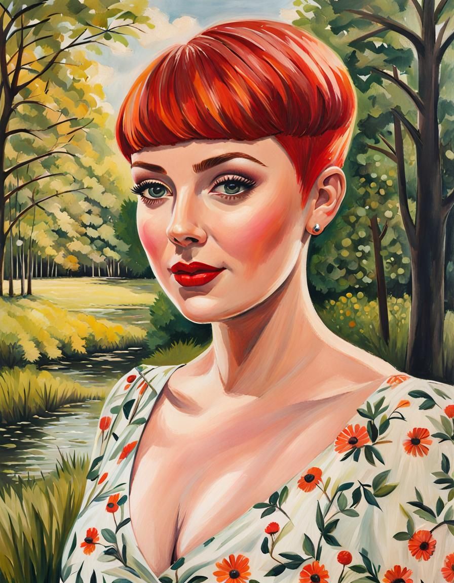 Enticing Irish Woman Portrait as Oil Painting