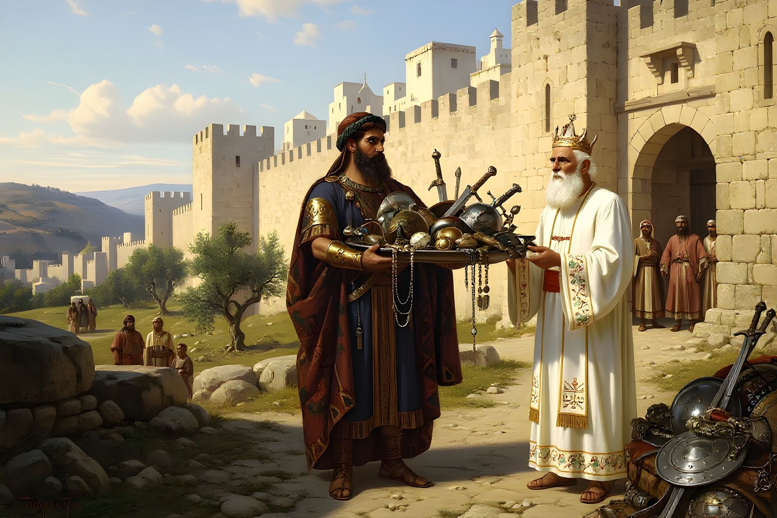 Abram Presents Spoils to Melchizedek: A Classical Depiction