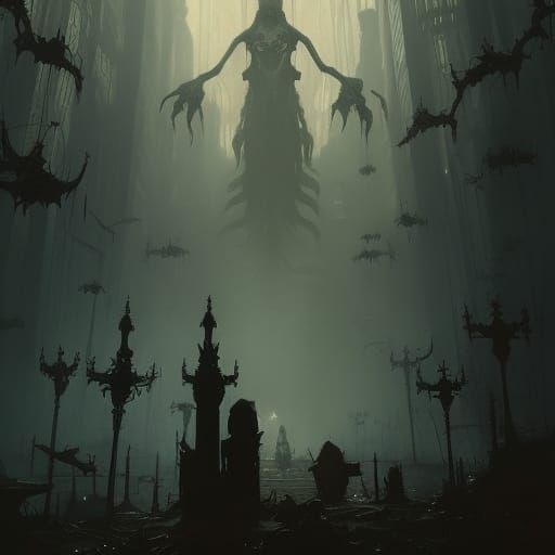Graveyard in Dark Fantasy Style