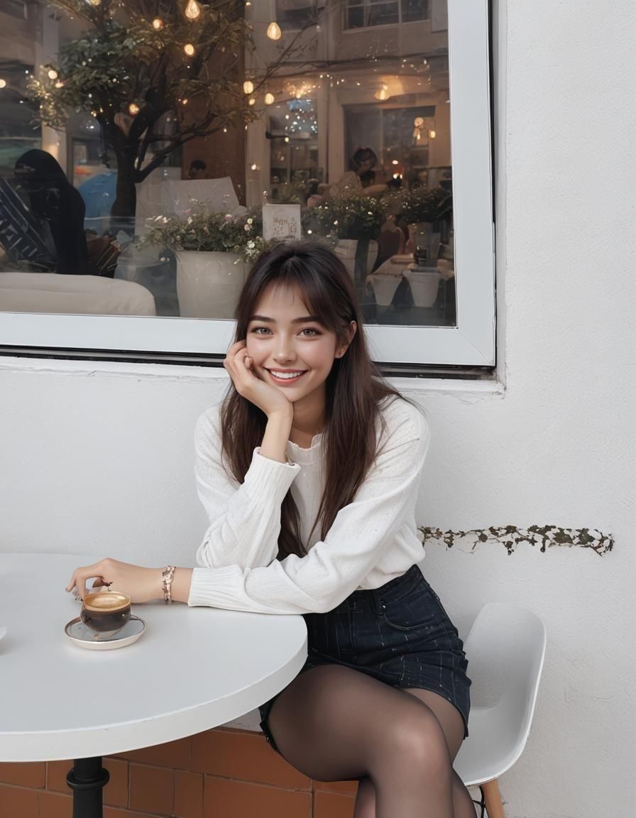 Radiant Woman with Sparkling Eyes: Digital Portrait