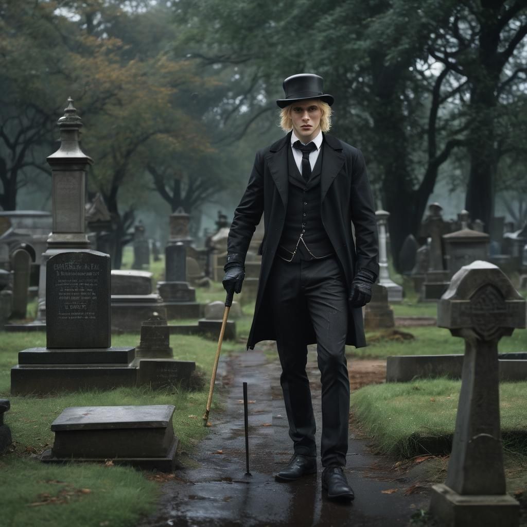 How long until he realizes his cane broke?