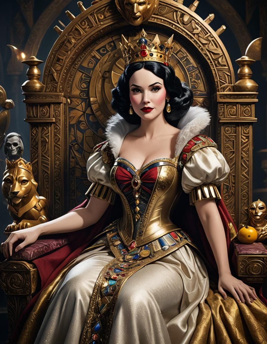 Snow White as Overweight Queen in Pop Art Style