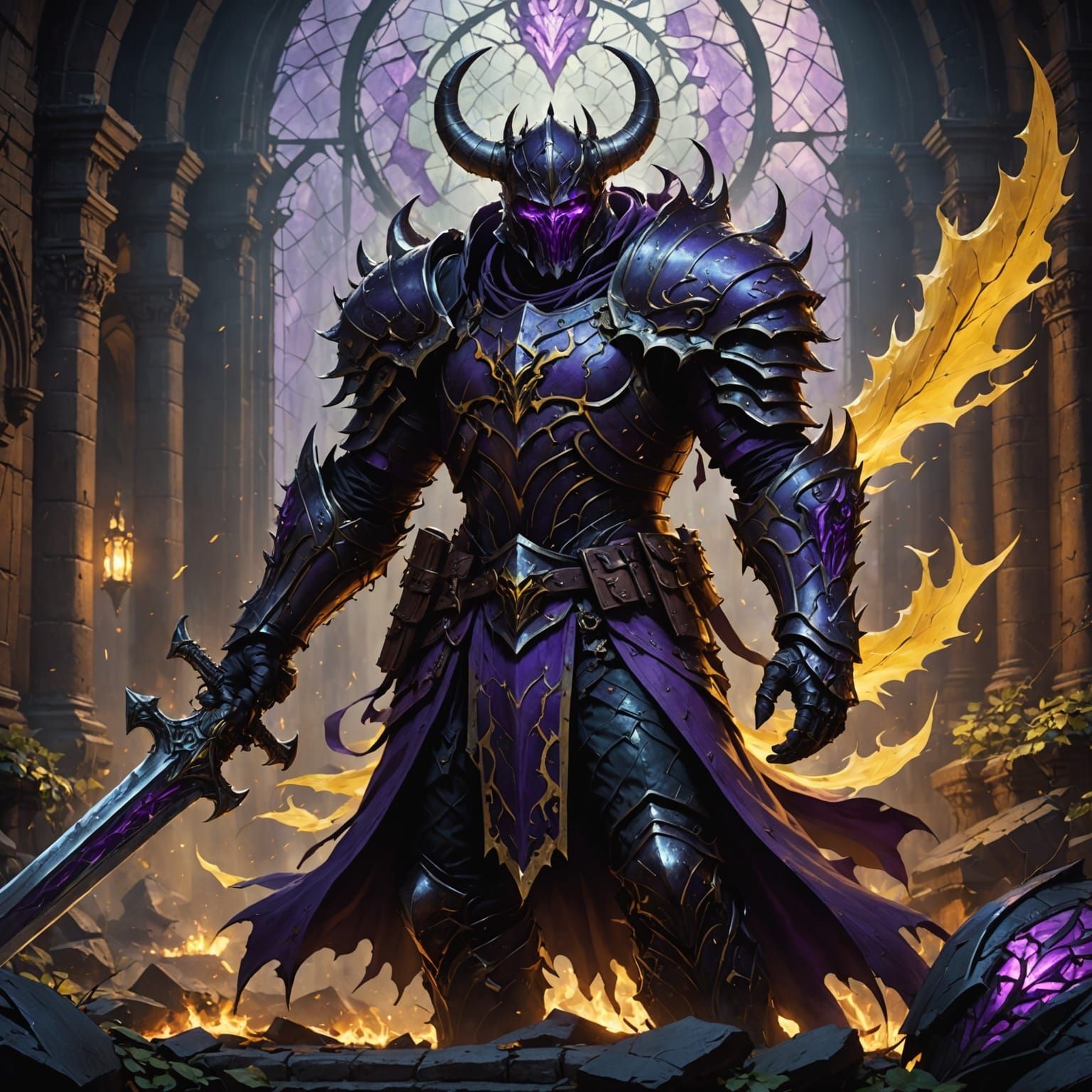 Dark Fantasy Demon Knight Concept Art