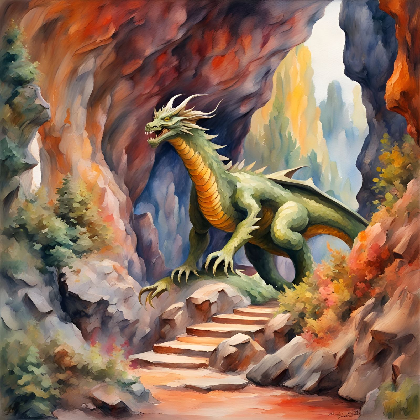 Dragon's cave painting