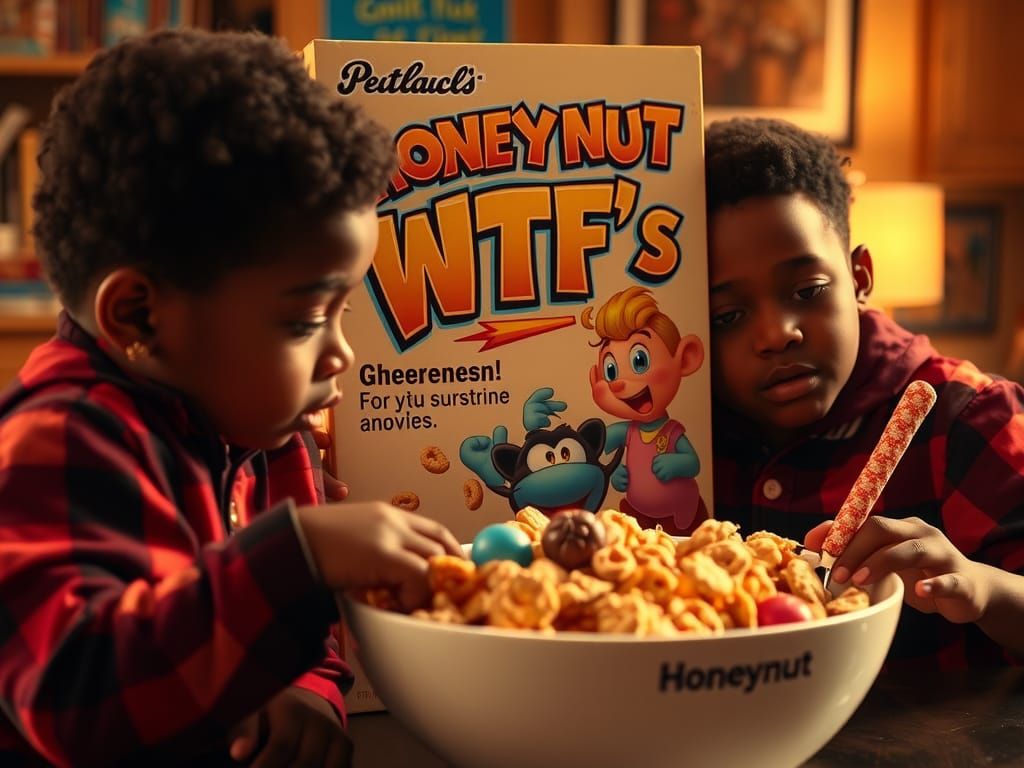 Vintage Cereal Box Design: Honeynut WTF's