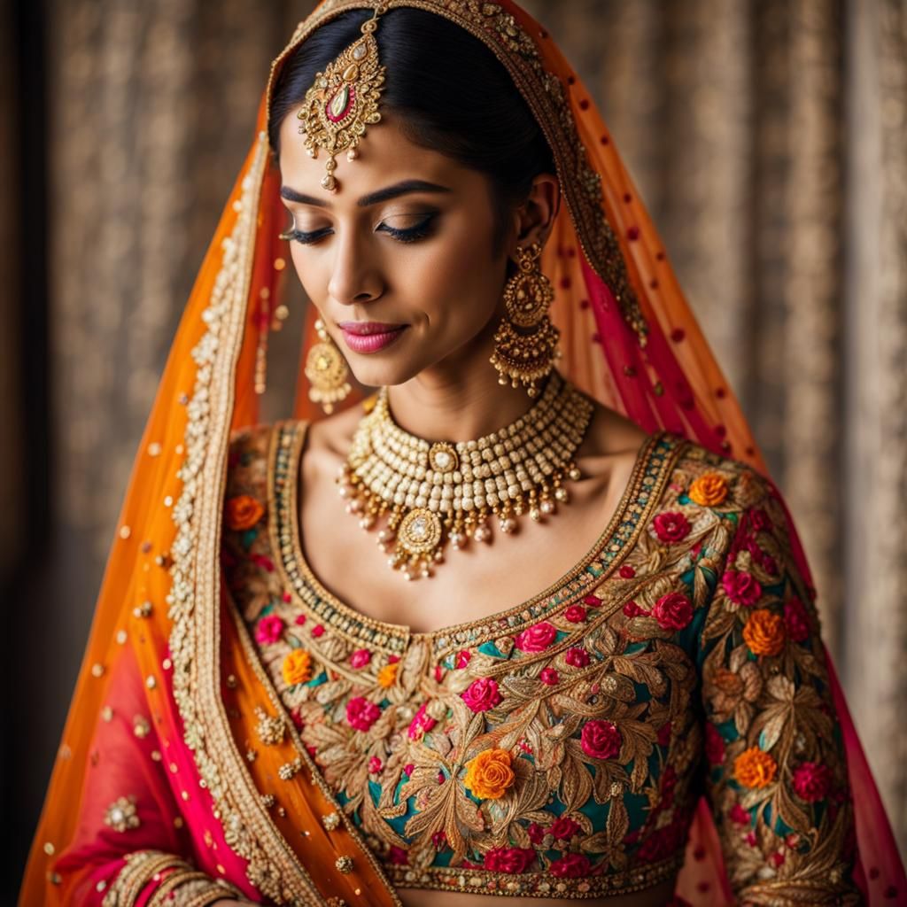 Magnificent Sabyasachi Lehenga with Gota Patti Embroidery