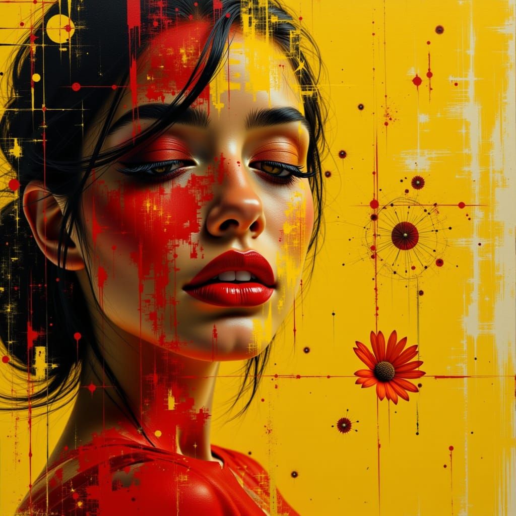 modern minimalist art :: double exposure womans face serenel...