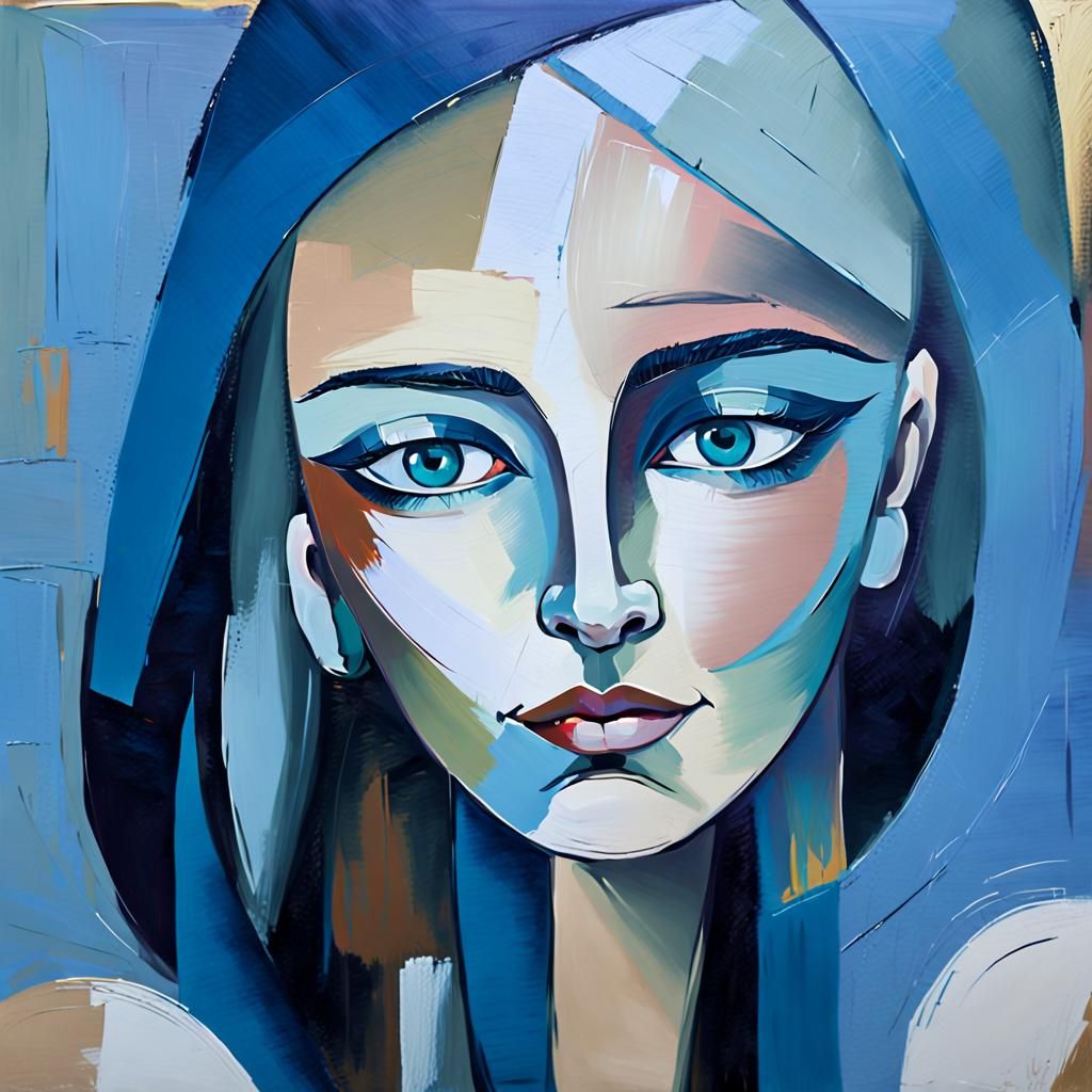 Pop-Expressionism Oil Painting of a Woman
