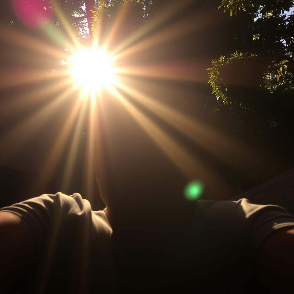 Mysterious Figure Lost in Light and Shadow