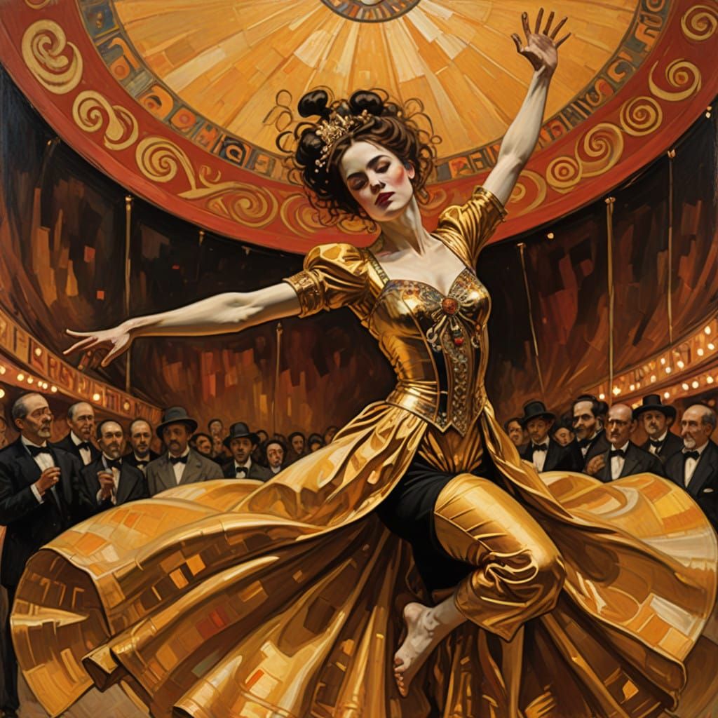 Ethereal Circus Acrobat in Warm Golden Light