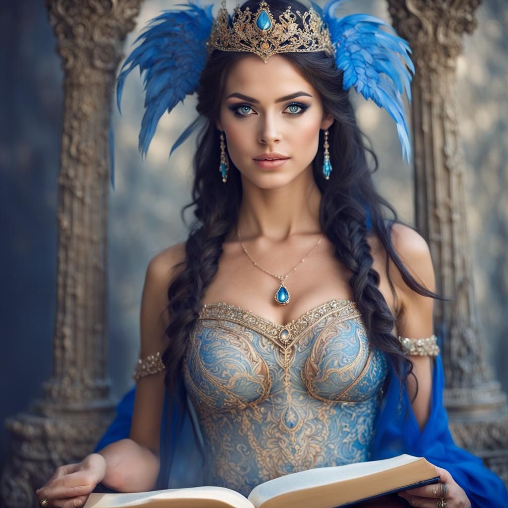 Beautiful Pregnant Princess with Magic Book