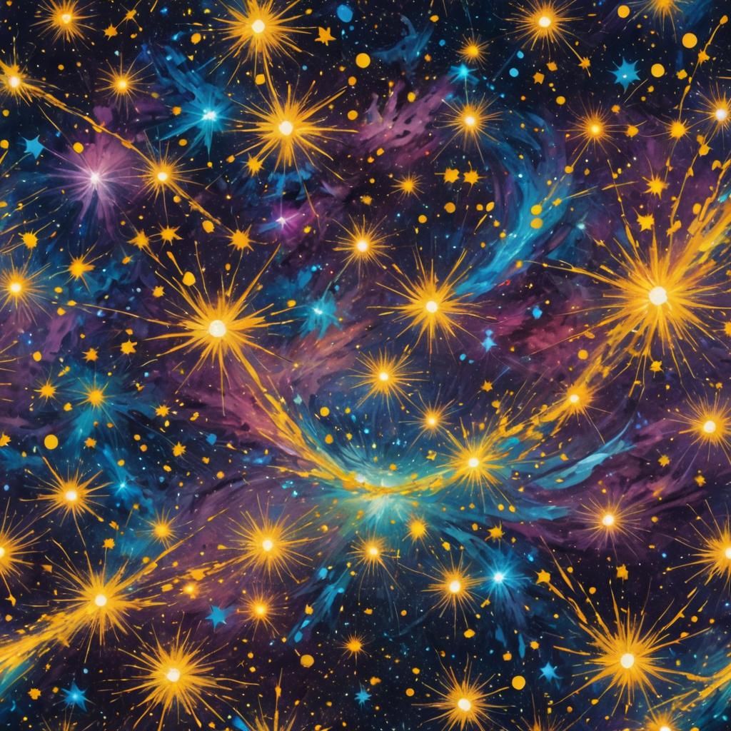 Cosmic Surrealism: Starry Night in a Dark Universe