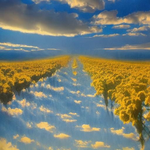 Ethereal Sunlight Beams Through Heavenly Clouds