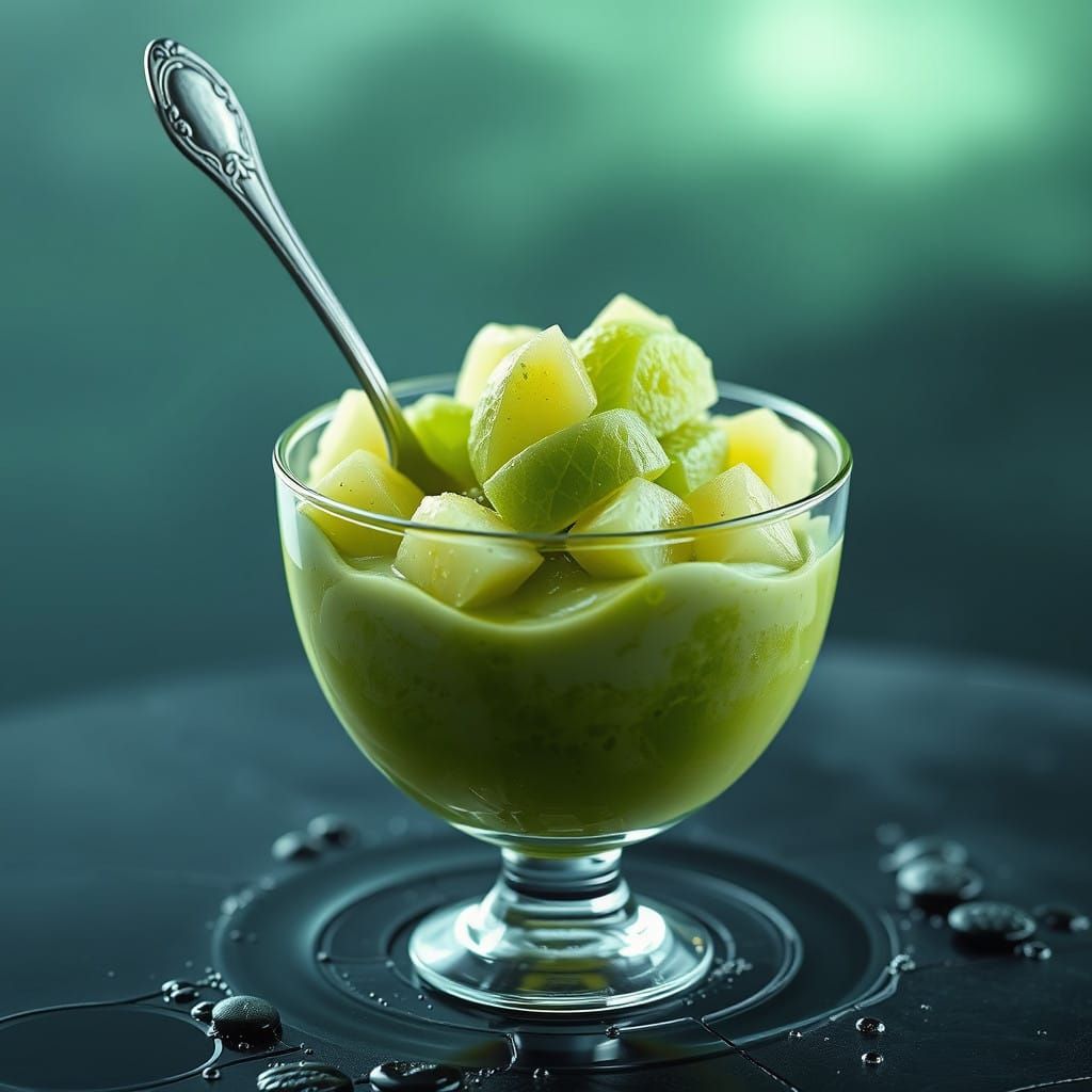Fantastical Green Melon Parfait Digital Painting
