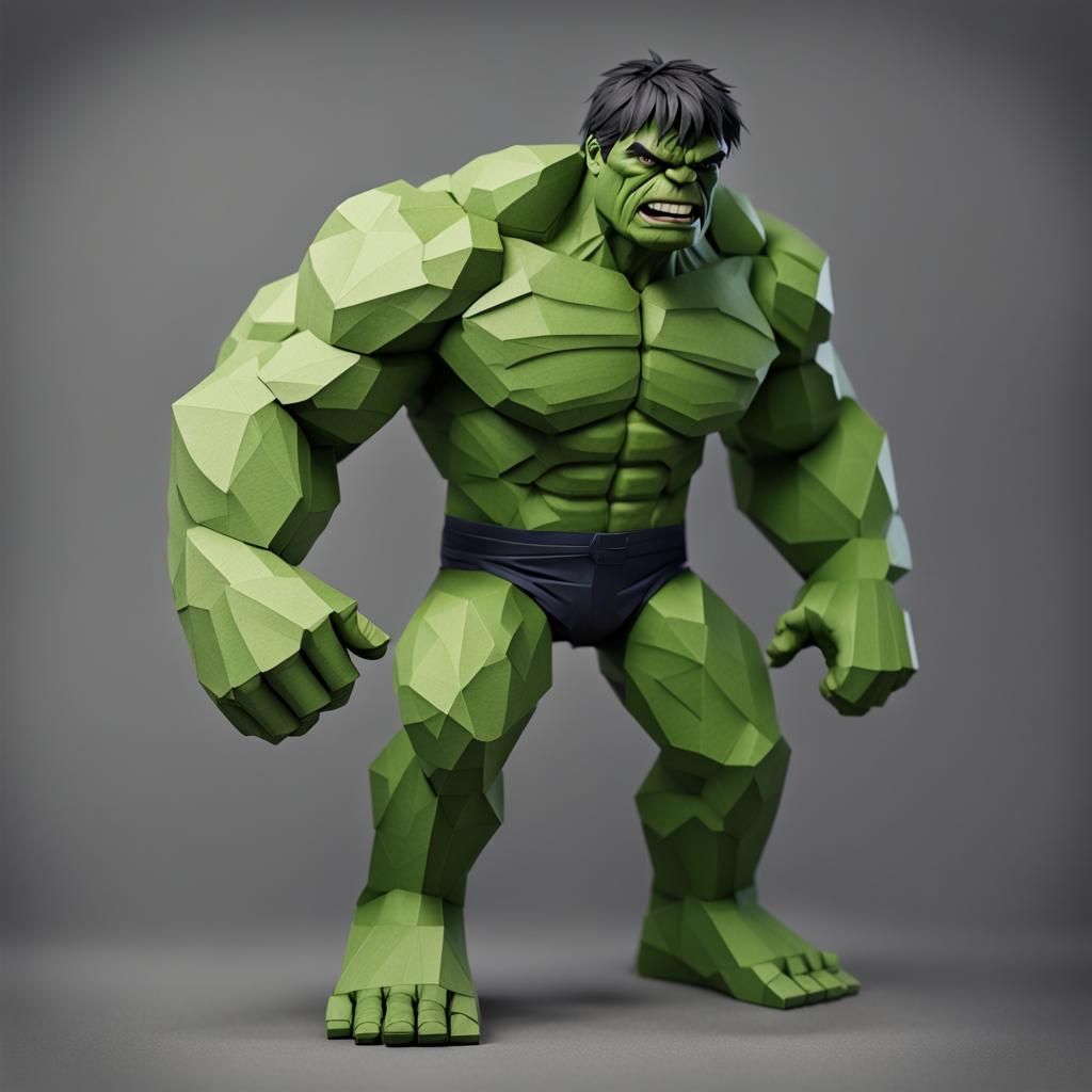 Incredible Hulk: 4K Realistic Papercraft Rendering