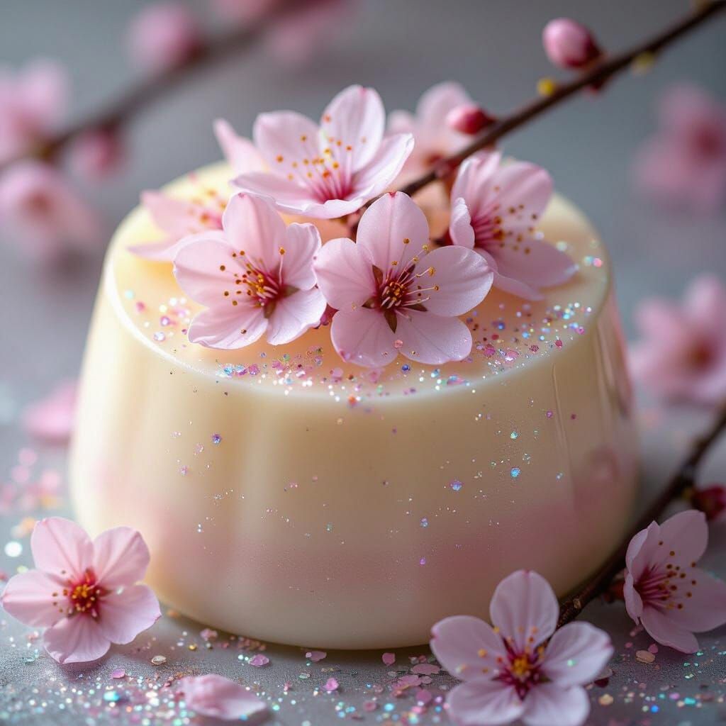 Magical Sakura Panna Cotta with Ethereal Glow