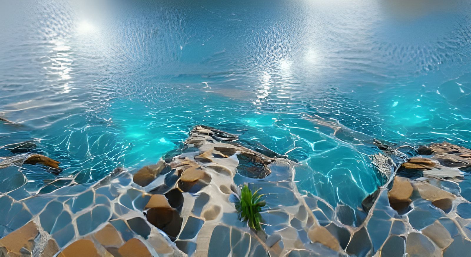 Giant Turquoise Pool in Hyperrealistic 8K