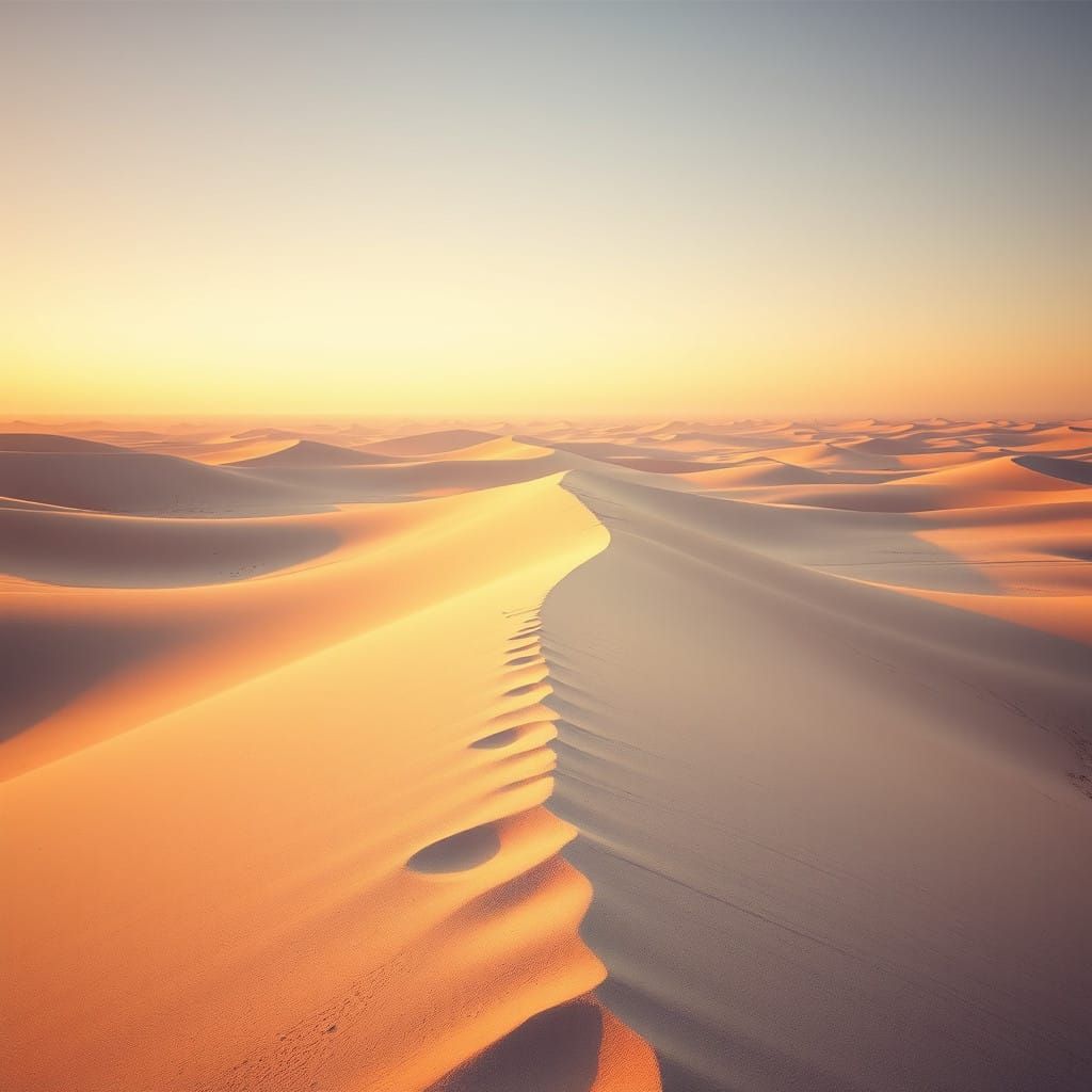 Ethereal White Dunes in Golden Light