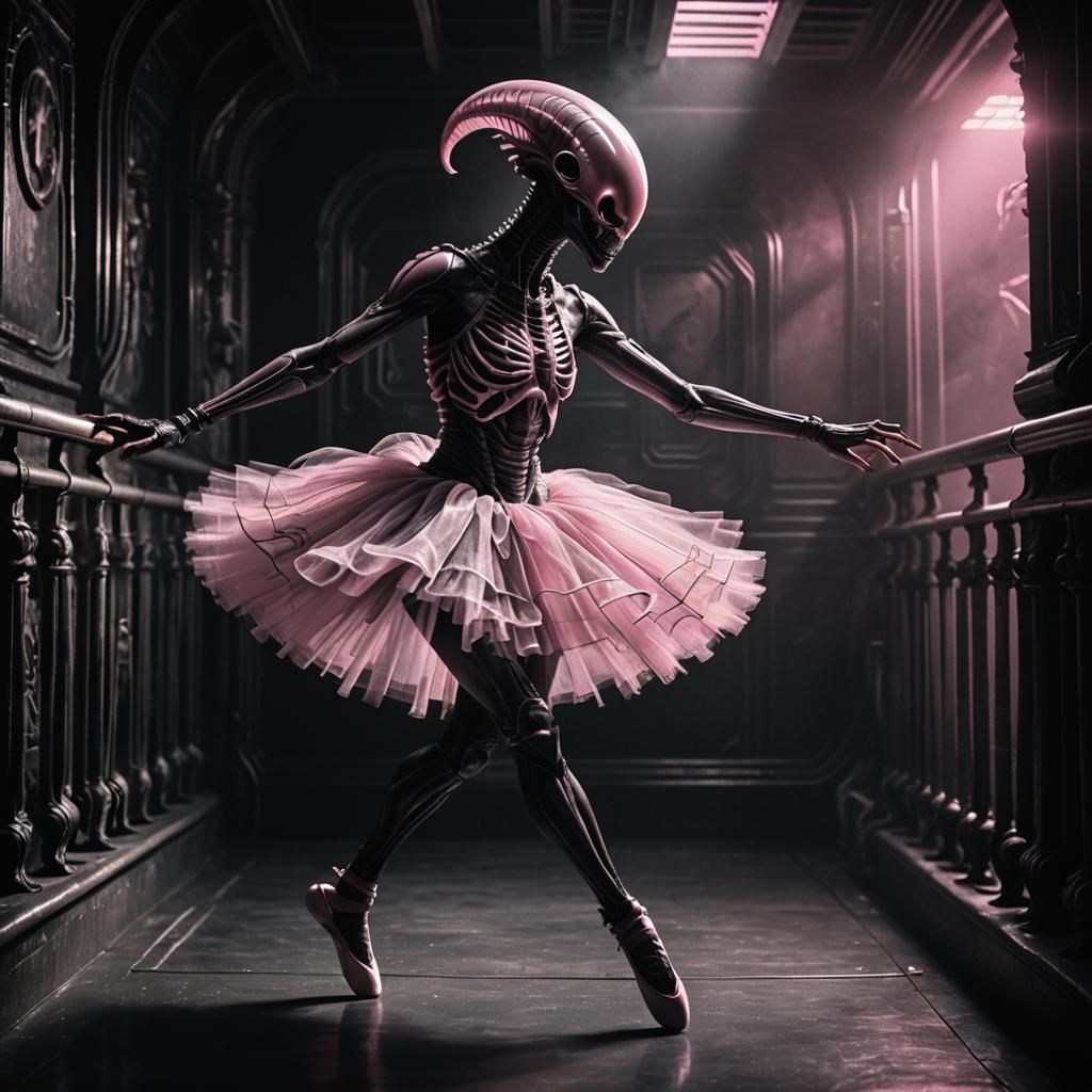 Xenomorph Ballerina in Pink Tutu