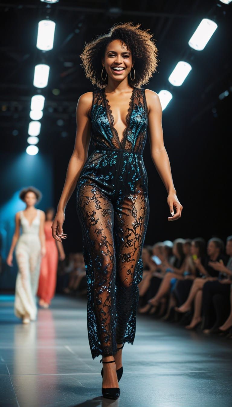 Elegant Eritrean Model Struts Down the Catwalk in Vibrant La...
