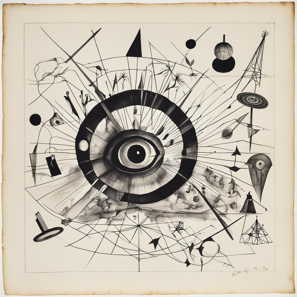 Surreal Rayograph of Random Objects in Black and White