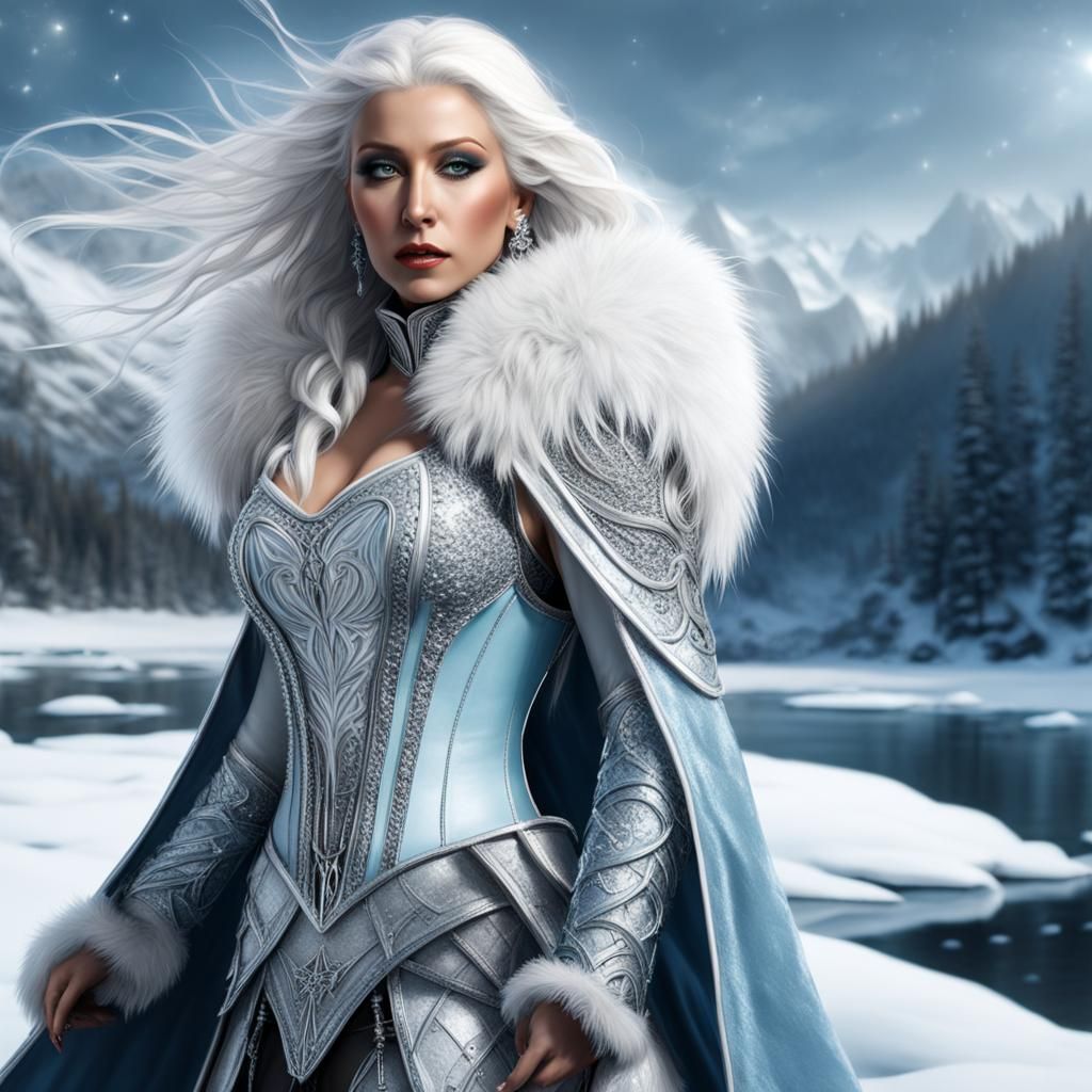 Ice Princess in Leather Armor: Charcoal Sketch